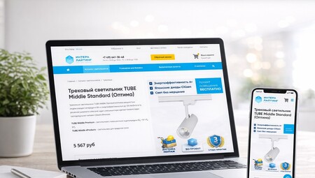 Продуманный каталог, изображения товаров с УТП, адаптивность